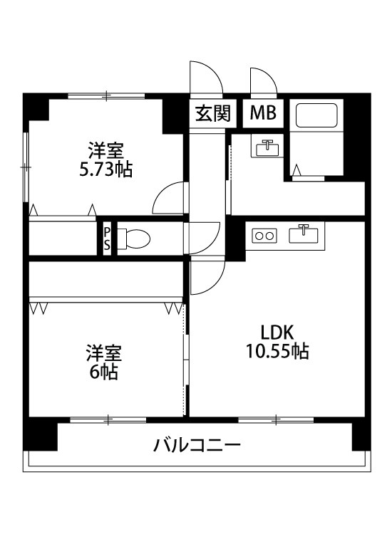 リバーサイド25 204号室 間取り