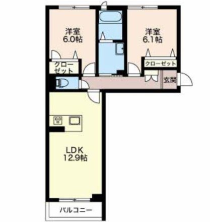 シャーメゾン新光町 205号室 間取り