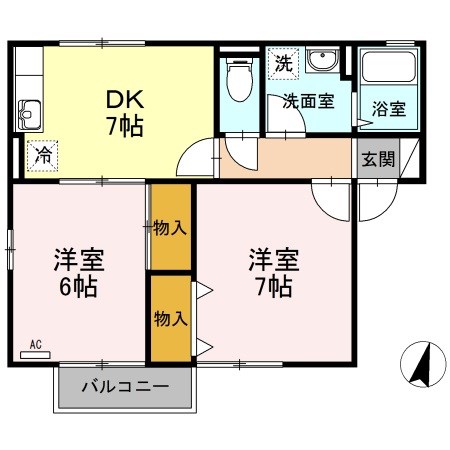 ロイヤルガーデンコートA 201号室 間取り