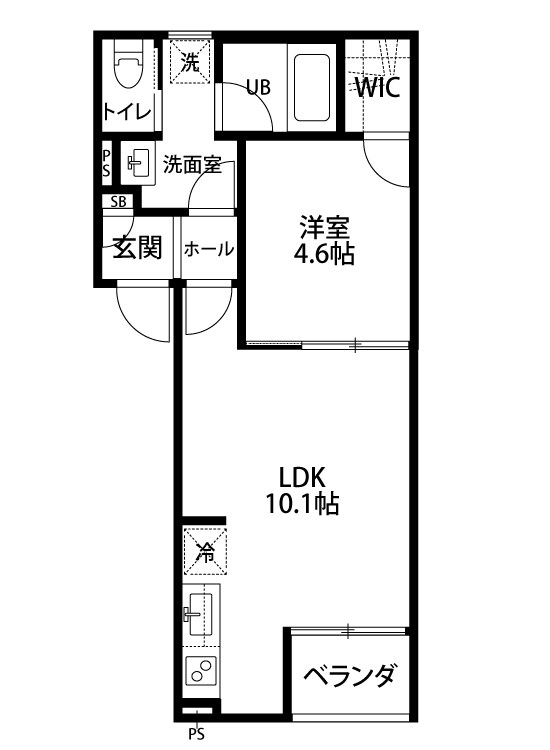 Ｌａ　Ｆｏｎｔｅ 101号室 間取り