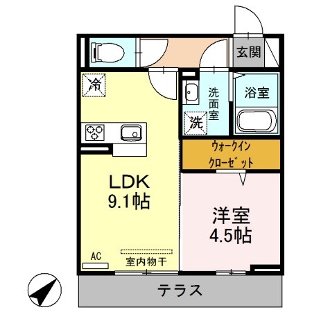 オッツファルコン 弐 302号室 間取り