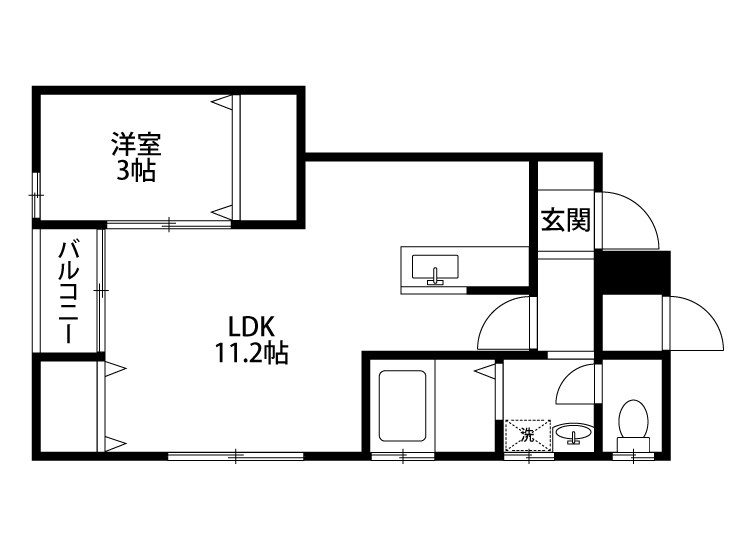 パインテイル　Ⅱ 101号室 間取り