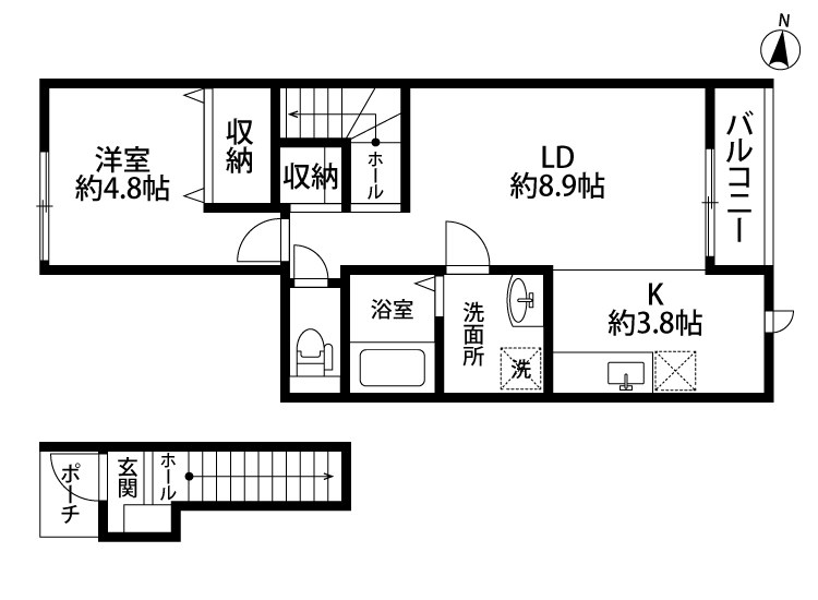 ボッティ 202号室 間取り
