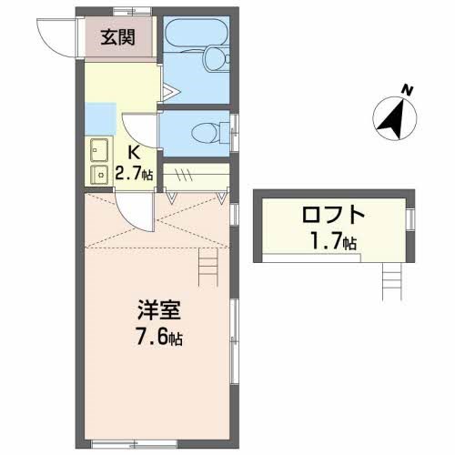 コスモ南 6号室 間取り