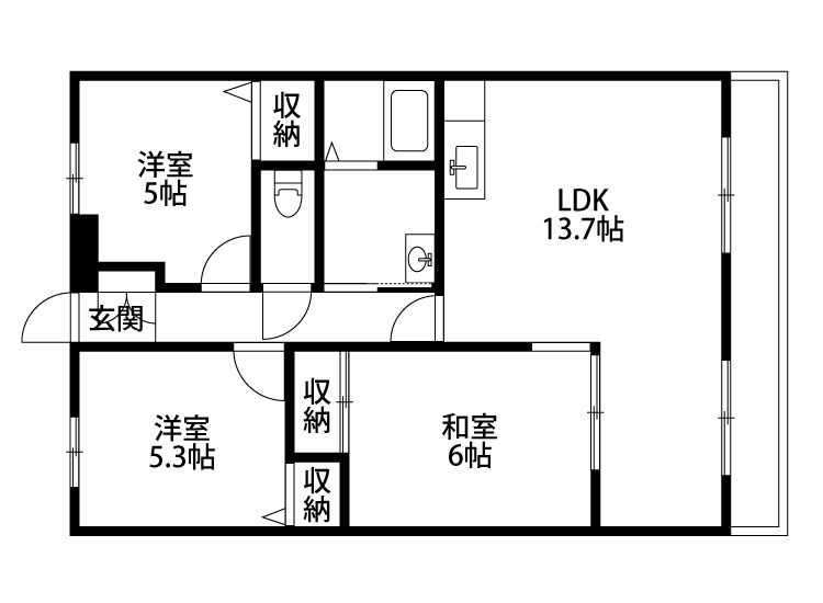 ベルメゾン網川原 間取り図