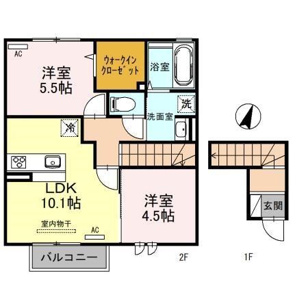 エクセレント上近江 B202号室 間取り