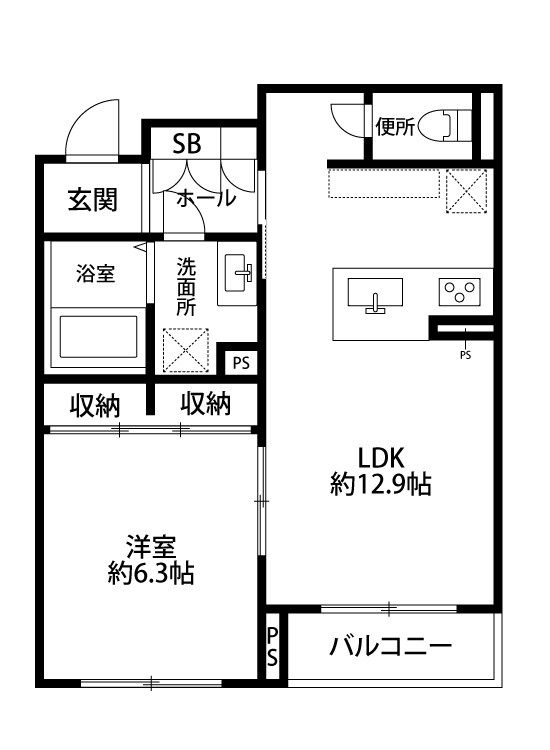 べレオ関屋 102号室 間取り