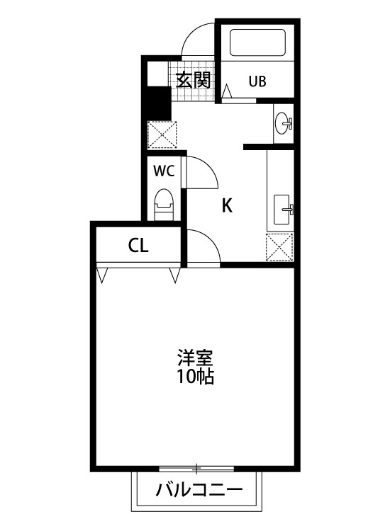 サンハイム河渡本町B 104号室 間取り