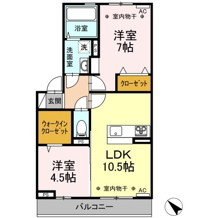 シエスタ・ロッサ 203号室 間取り