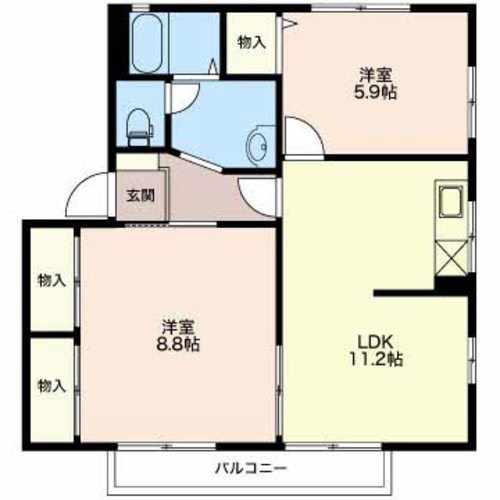 モンアミ　A棟 201号室 間取り
