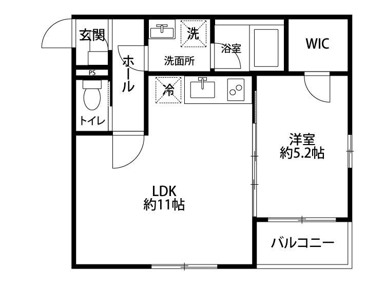 Amber 204号室 間取り