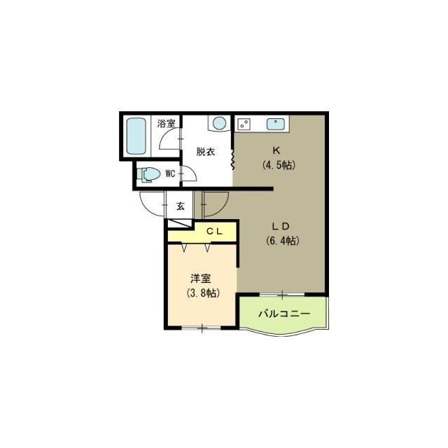 センチュリーハイツ中島 201号室 間取り