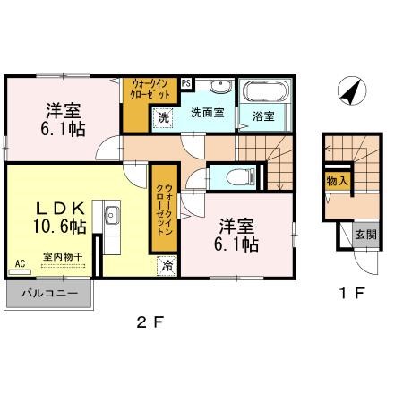 T-room優 201号室 間取り