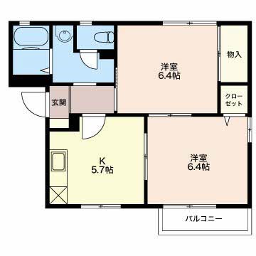 エクセルシャルム  B102号室 間取り