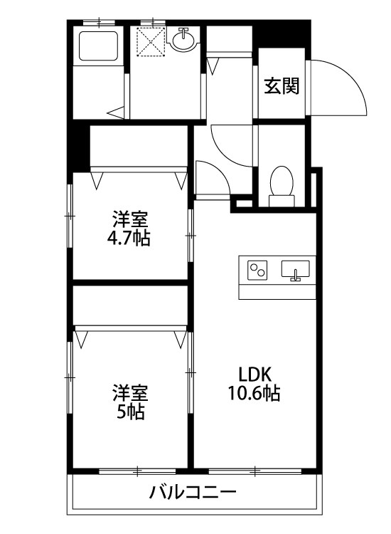 グレイス・ヴィラ西大畑 306号室 間取り