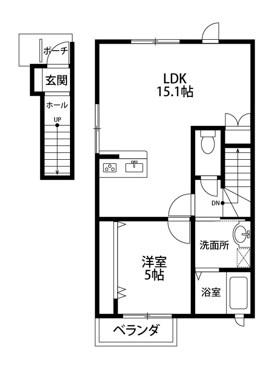 パルトネール 205号室 間取り