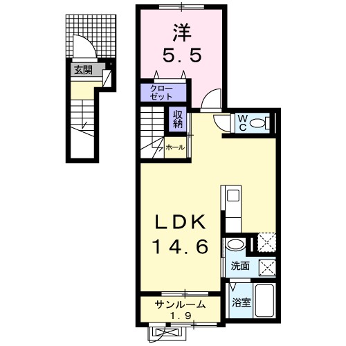 ベルフォーレ城山Ⅰ 202号室 間取り