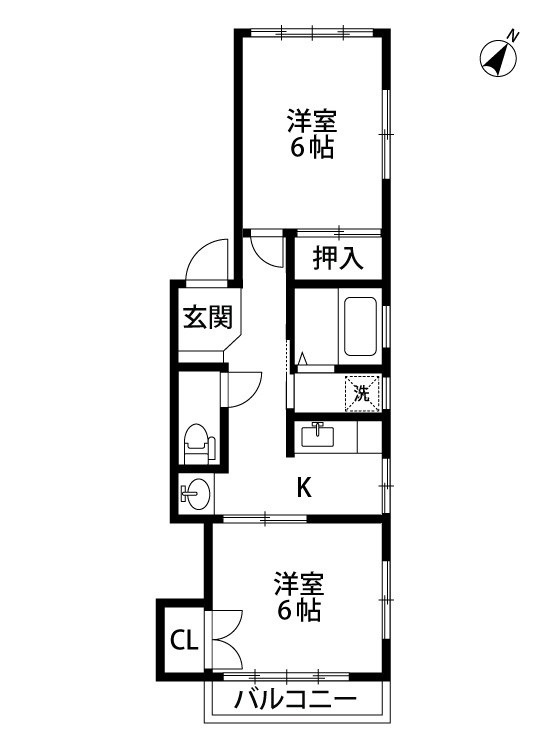 コーポラフィネ 201号室 間取り