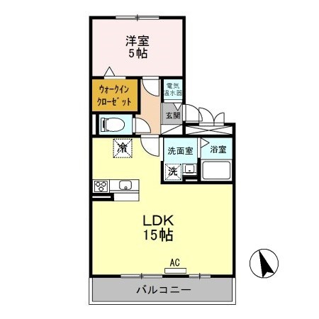 セジュールコスモス 206号室 間取り