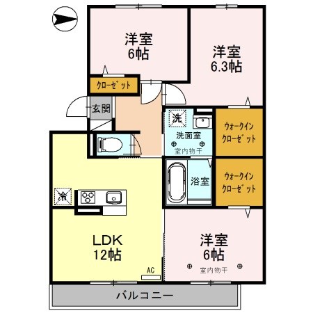 セブンワンテンL 303号室 間取り