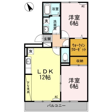 リビングタウン新潟C 303号室 間取り