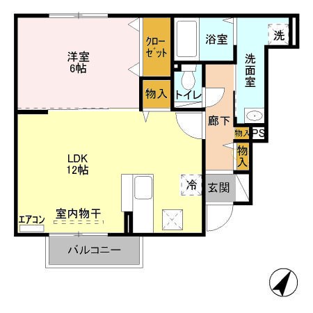 クリプトンA 103号室 間取り