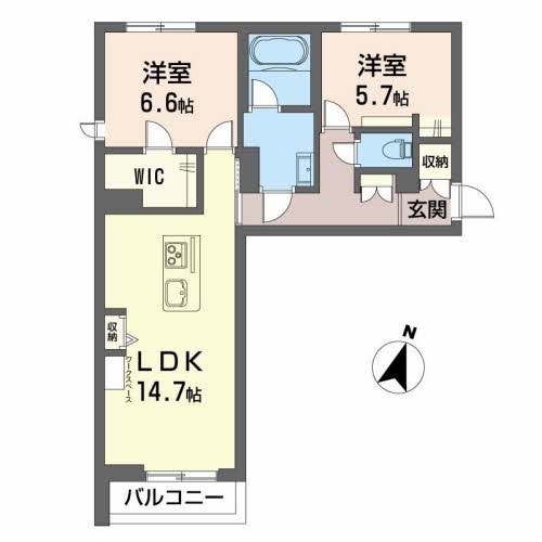 シャーメゾン米山 102号室 間取り