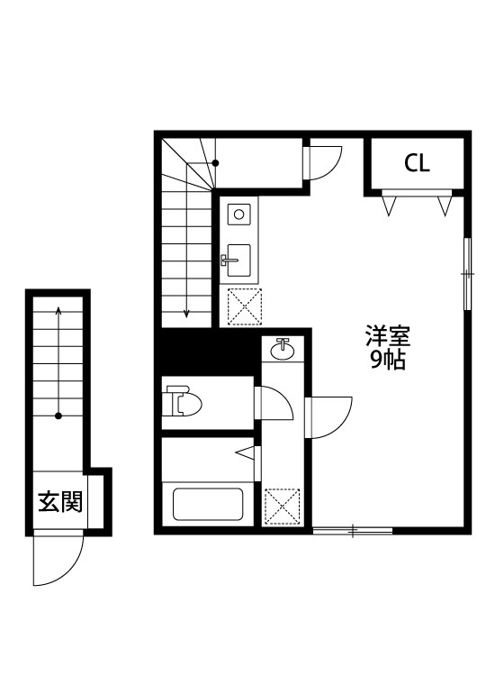 BLUE　HOUSE 2-U号室 間取り