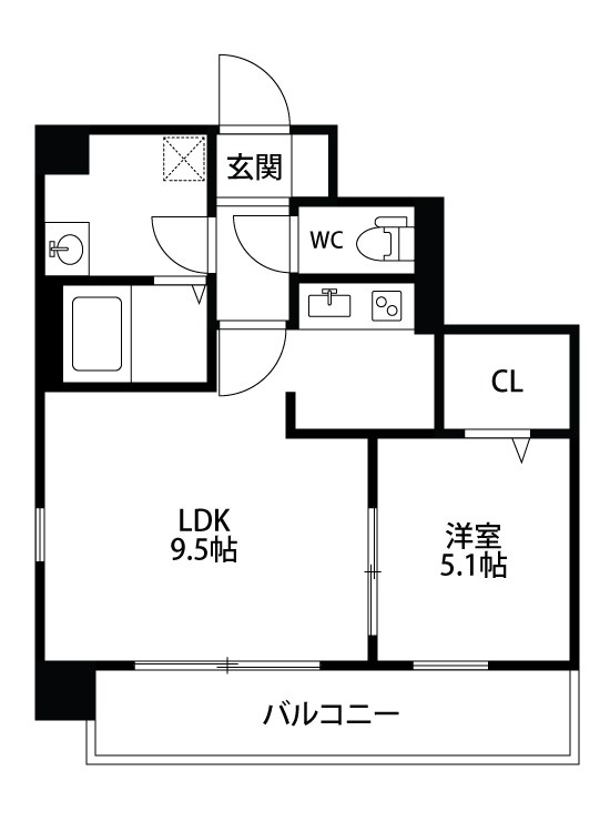 レジュイール東中通 301号室 間取り