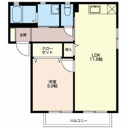 ボヌールゆきよし 202号室 間取り