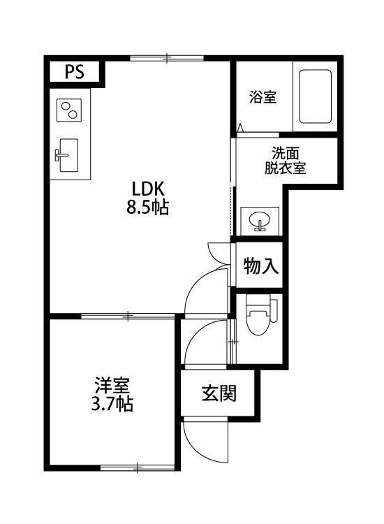 パルテンツァ寺尾 B101号室 間取り