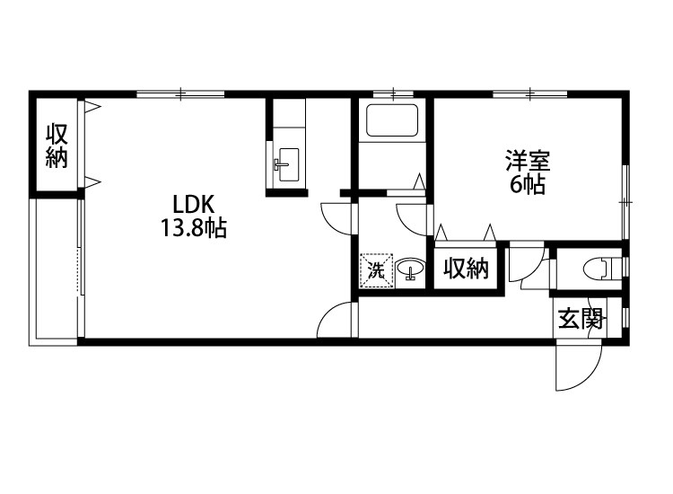 キャッスル石山 B206号室 間取り