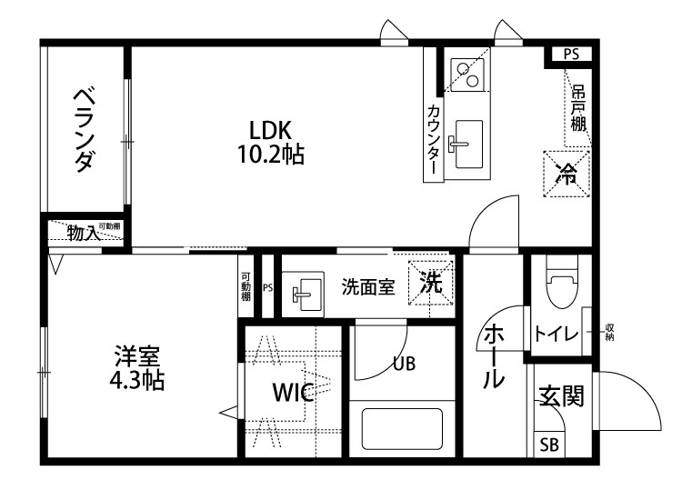シアビータ姥ケ山 102号室 間取り