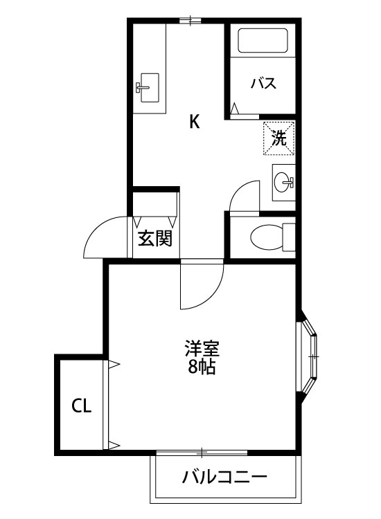 オレンジ 102号室 間取り