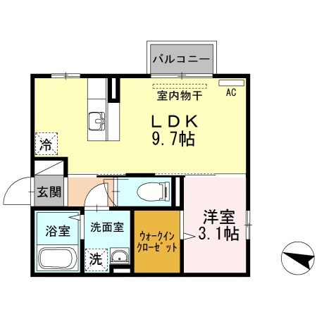 ラ・ランド浜谷A 203号室 間取り