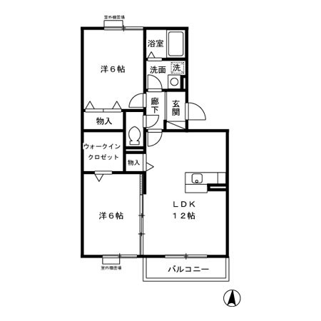 プリモディーネ  C202号室 間取り