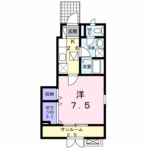 メリオル 101号室 間取り