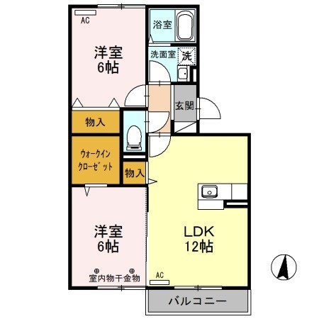 プリモディーネ  A202号室 間取り