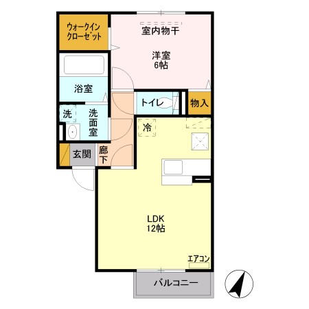 アステールⅡ A102号室 間取り