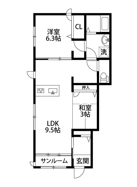 ポプラコート 101号室 間取り