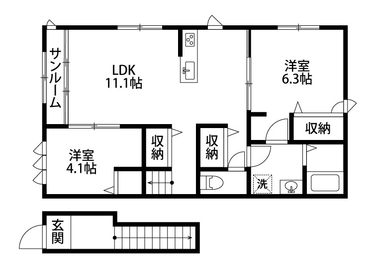 ポプラコート 201号室 間取り