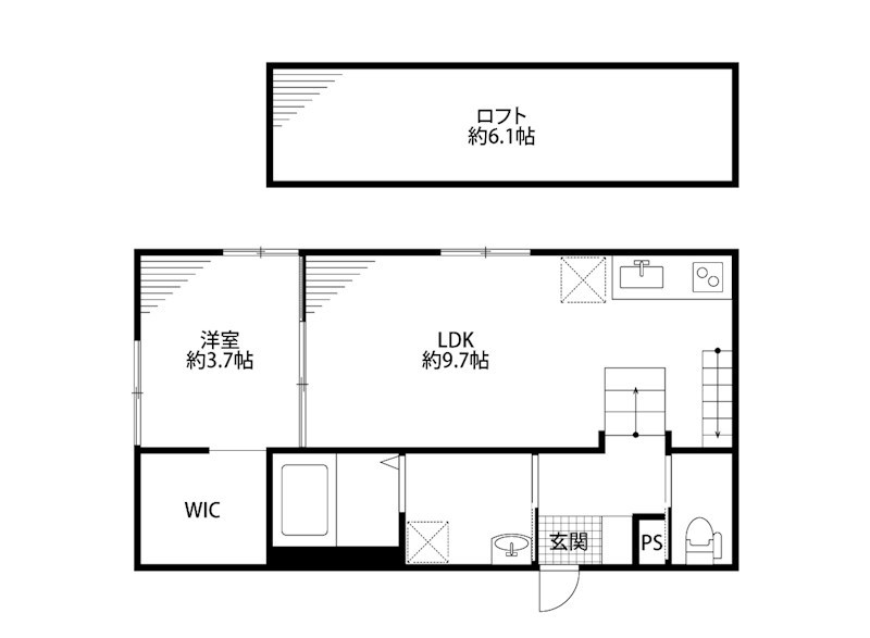 75apartment.神道寺南 201号室 間取り