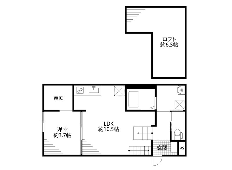 75apartment.神道寺南 202号室 間取り