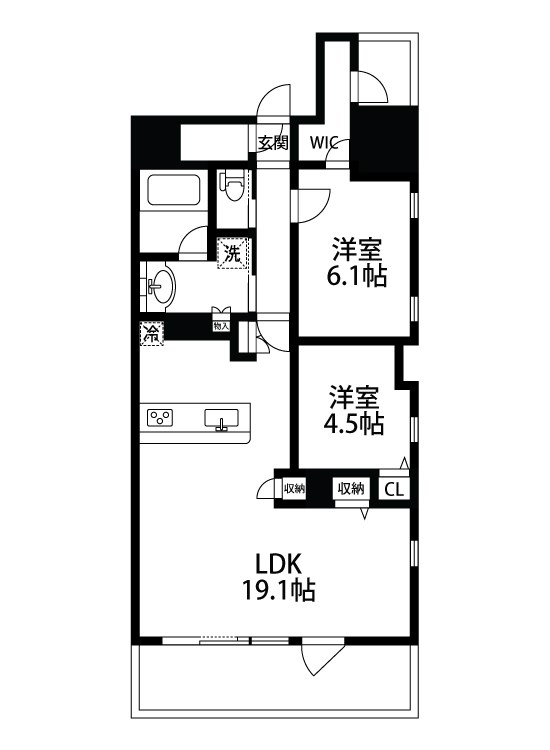 ザ・プレミア新潟駅万代 201号室 間取り