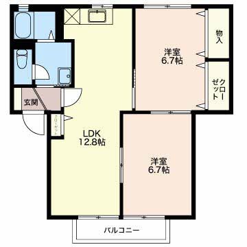 ファミーユ 202号室 間取り