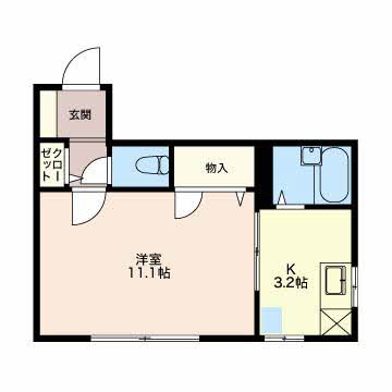 ラフィーネ鐙　E 102号室 間取り