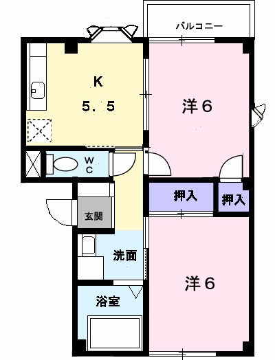 ブル－スカイ　２ 202号室 間取り