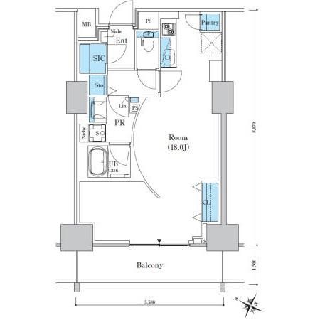 ロイヤルパークスER万代 間取り図