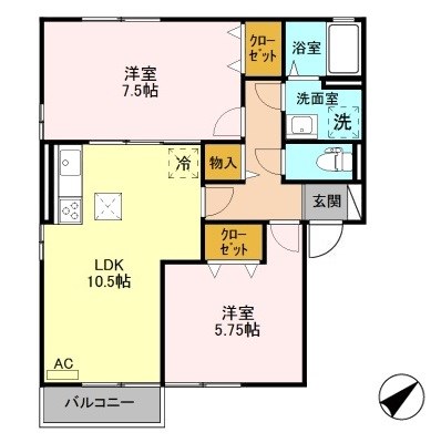 プリムラ 101号室 間取り