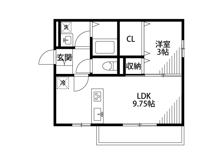 DroomSUMON　弁天橋 Ⅰ-303号室 間取り